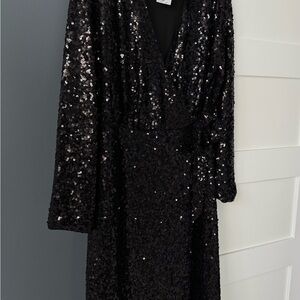 H&M Black Sequin Maxi Dress